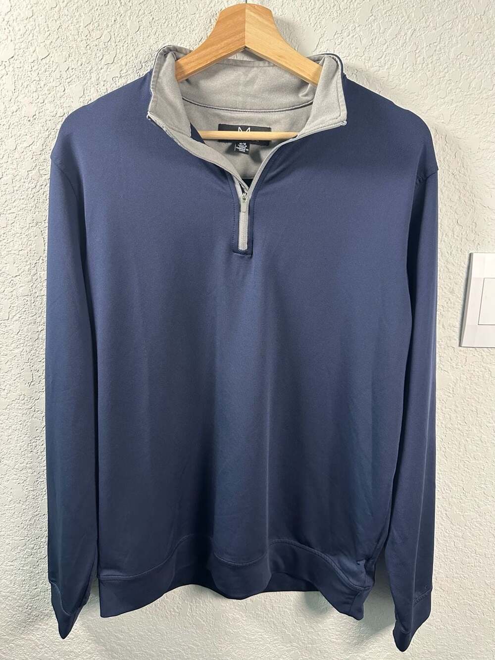 Magaschoni 1/2-Zip Pullover Size M Blue Performance